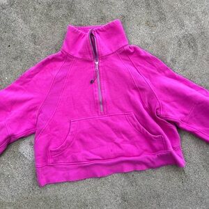 Lululemon scuba funnel neck hoodie sonic pink half zip size xs/s